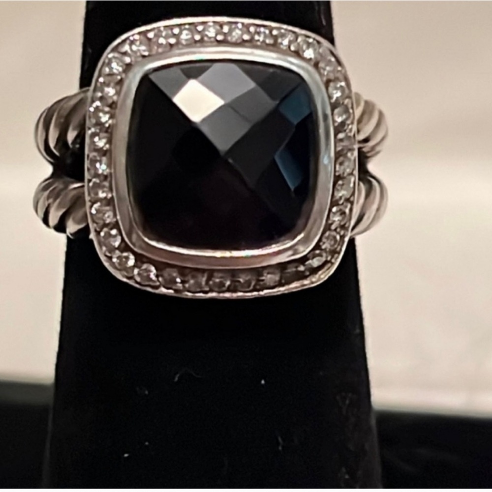 David Yurman Moonlight Ice Albion Amethyst Diamond Ring .925 - Picture 10 of 15